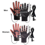 USB Heated Gloves Adjustable Temperature Winter Sports