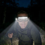 LED Headlamp Wave Sensor Rechargeable Adjustable Outdoor