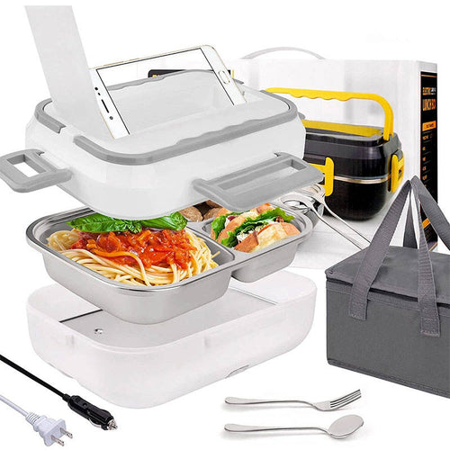 Kitchen Ware 1.5l Cookware Sets Heater Portable Electric Lunch Boxes Stainless Steel Container With Insulation Bag For Car Truck