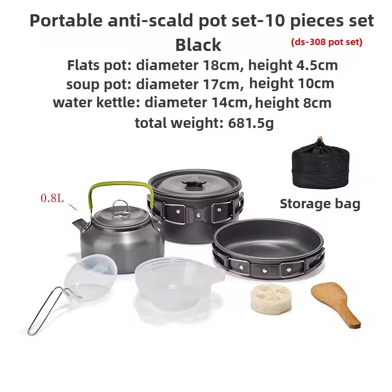 1–3 Person Camping Cookware Set Portable Hiking