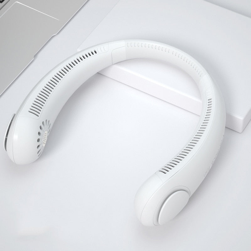 Mini Neck Fan Portable Wireless USB Leafless