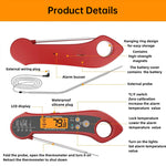 Digital Meat Thermometer Foldable Dual Probe Waterproof