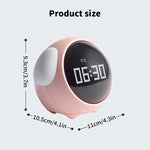 Cartoon Digital Alarm Clock Kids Light Emotion