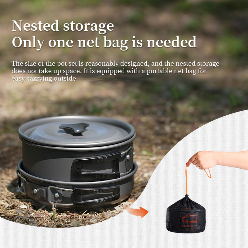 1–3 Person Camping Cookware Set Portable Hiking