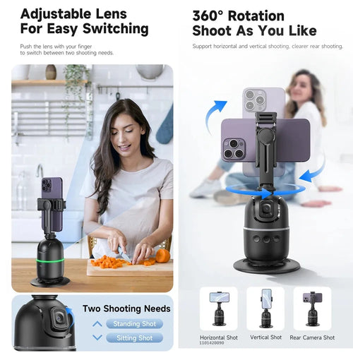 AI Auto Face Tracking Smartphone Vlog Stabilizer