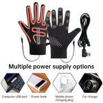 USB Heated Gloves Adjustable Temperature Winter Sports