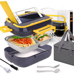 Kitchen Ware 1.5l Cookware Sets Heater Portable Electric Lunch Boxes Stainless Steel Container With Insulation Bag For Car Truck