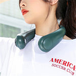 Mini Neck Fan Portable Wireless USB Leafless