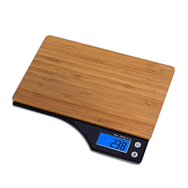 Digital Bamboo Food Scale Kitchen Tare Function Ounces