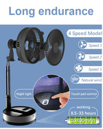 AITECH™ Foldable Wireless Smart Fan | Remote Controlled & Rechargeable